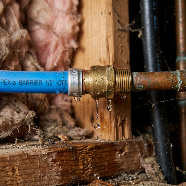 PEX Fitting Failure Leak